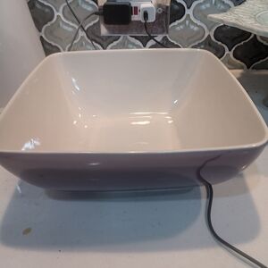 Chic White and Purple Square Bowl